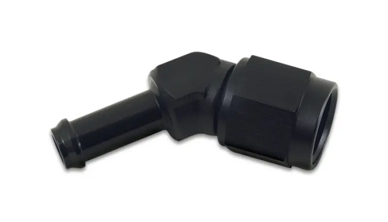 Vibrant -8An To 3/8In Hose Barb Adapter – 45° Anodized Black Fitting 1
