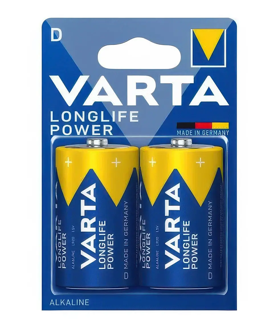 Varta Longlife Power D Alkaline Battery X 2 Pack 1