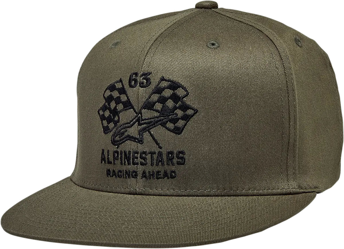 Alpinestars Double Check Flat Bill Hat - Military/Black - Small/Medium 1212812306910Sm 1