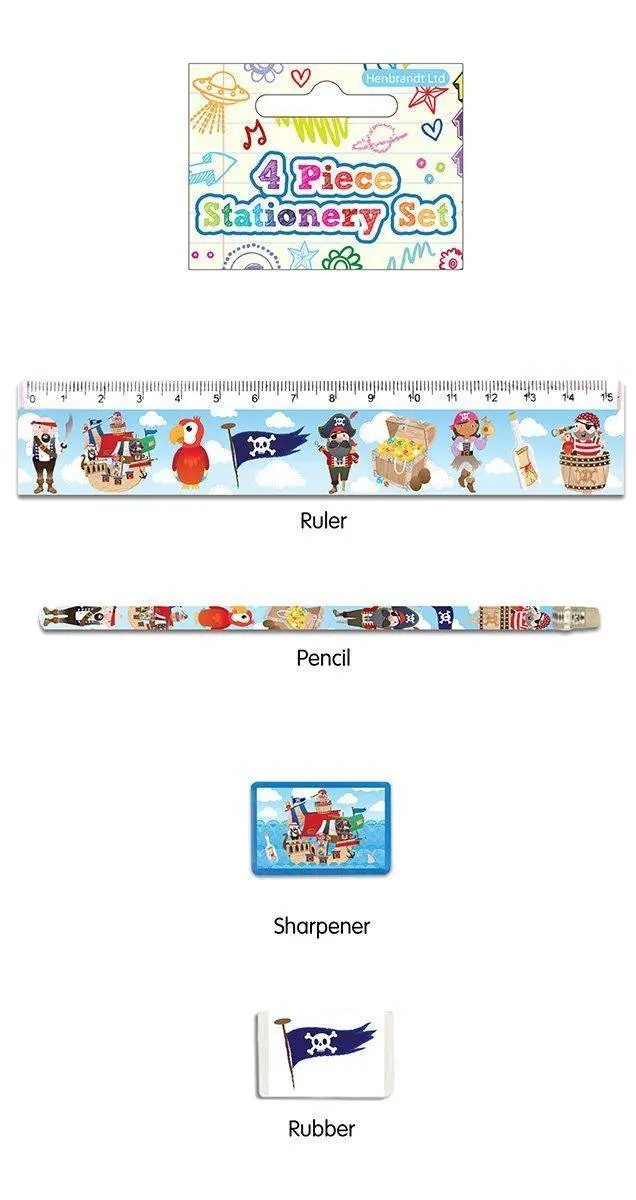 4 Piece Pirates Stationery Set 1