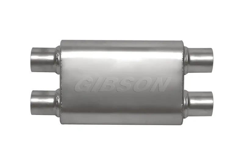 Gibson Superflow Dual-Dual Oval Stainless Steel Muffler – 4" X 9" X 18", 3" Inlet / 2.5" Outlet 1