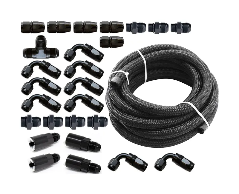 Torque Solution Braided -6 An Fuel Line Kit For Aeromotive Fpr & Flex-Fuel Systems — 2002–2014 Subaru Wrx 1