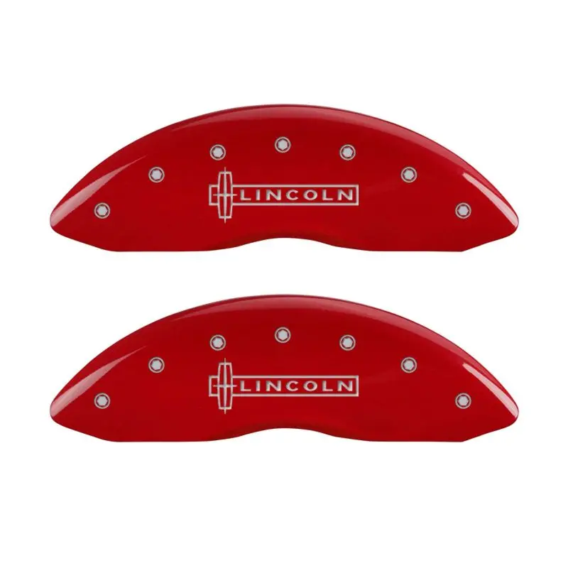 Mgp 4 Caliper Covers Engraved Front Lincoln Engraved Rear Mks Red Finish Silver Ch 1