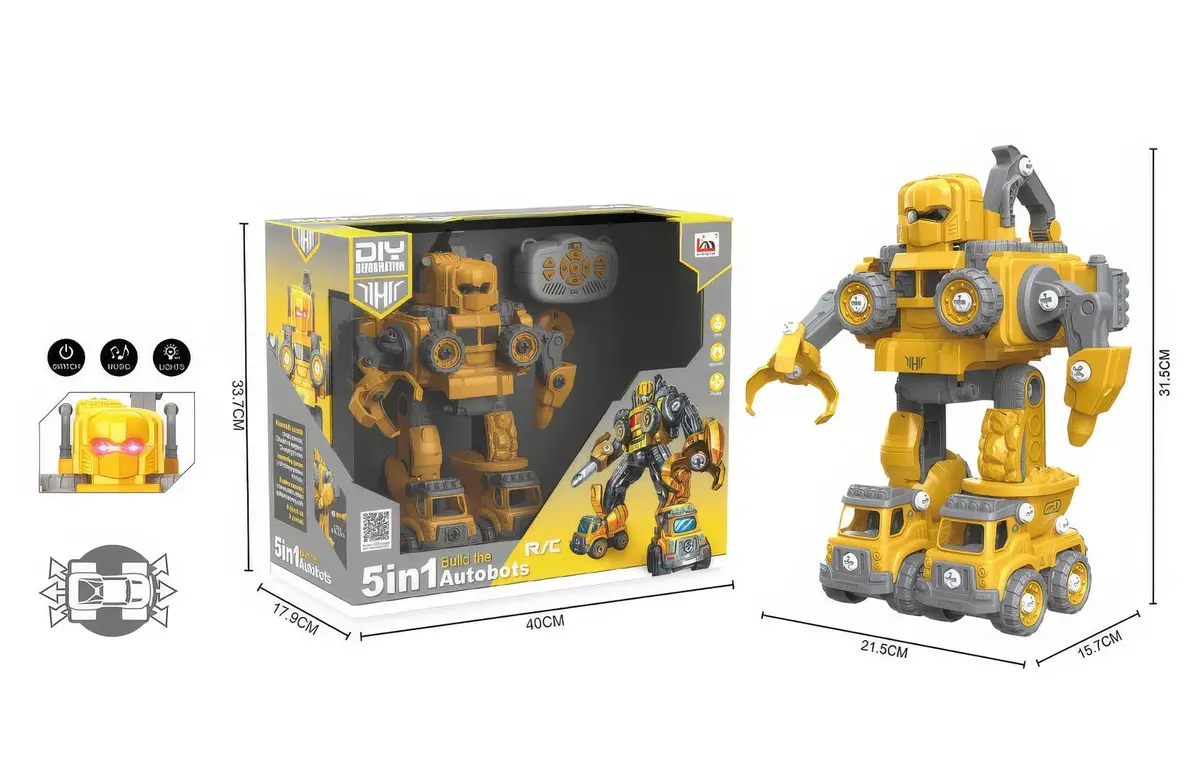 5-In-1 Diy Assemble Deformation R/C Construction Vehicle 1