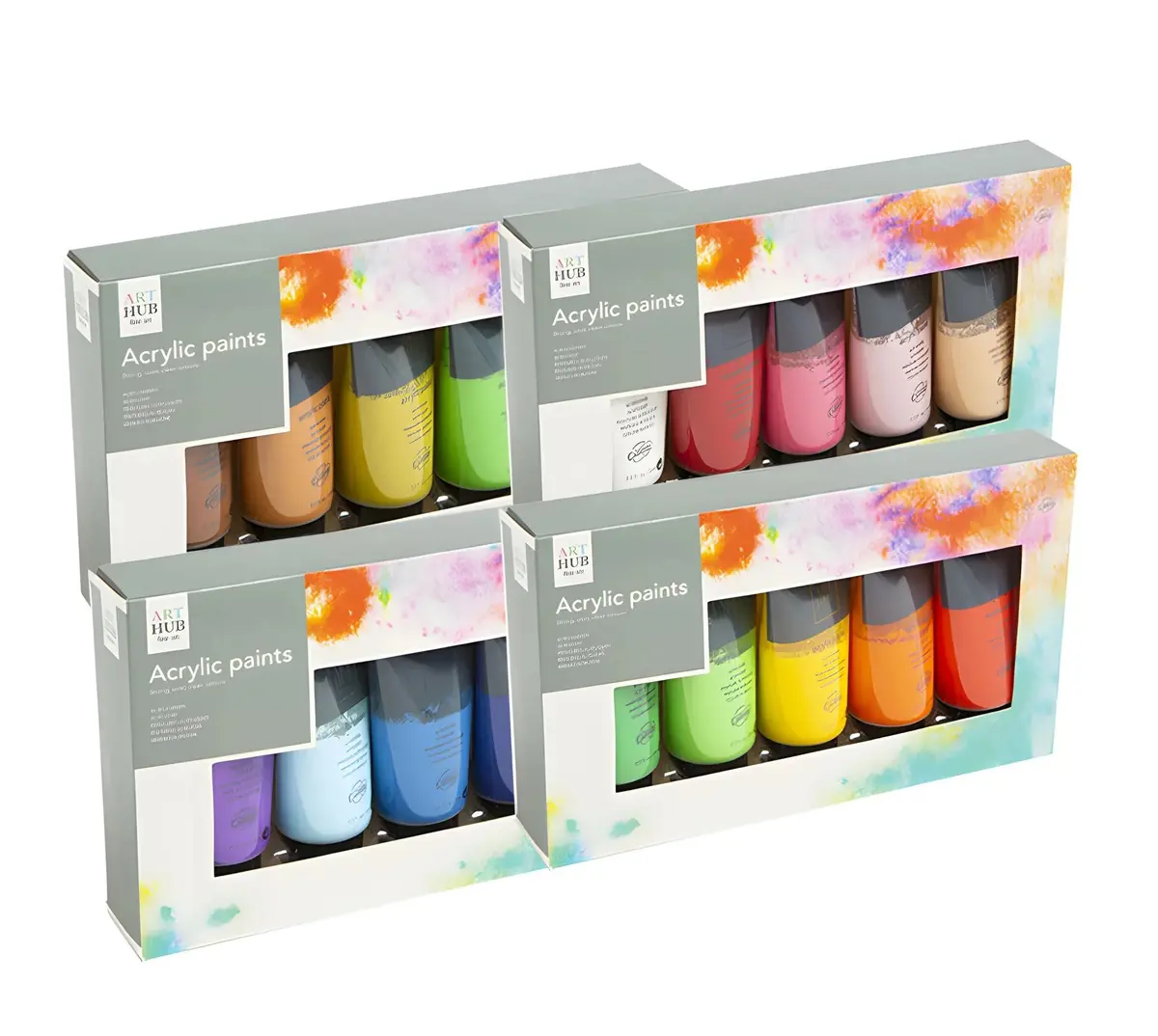 5 Pack Acrylic Paints 75Ml - Assorted 1
