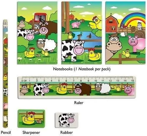 5 Piece Animals Stationery Set 1