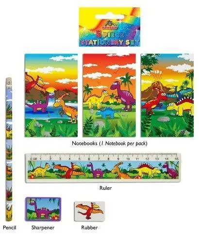 5 Piece Dino Stationery Set 1