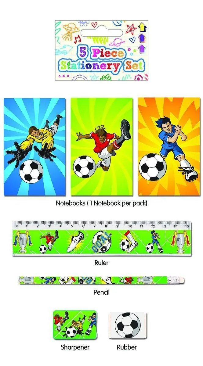 5 Piece Football Stationery Set 1