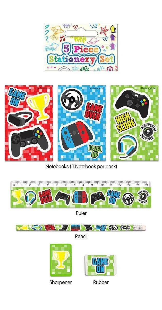 5 Piece Gamer Stationery Set 1