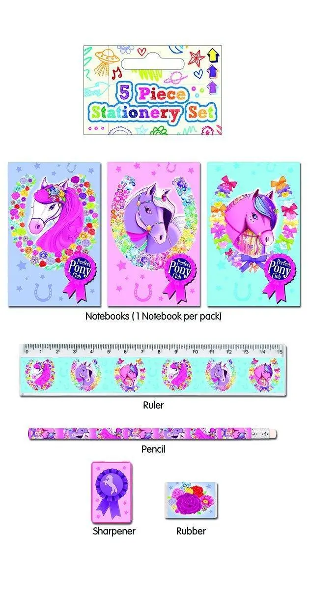 5 Piece Ponies Stationery Set 2