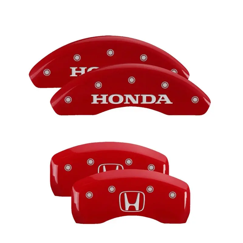 Mgp Custom Caliper Covers For 2018 Honda Cr-V – Front (Honda Logo), Rear (H Logo), Red/Silver Chrome 1