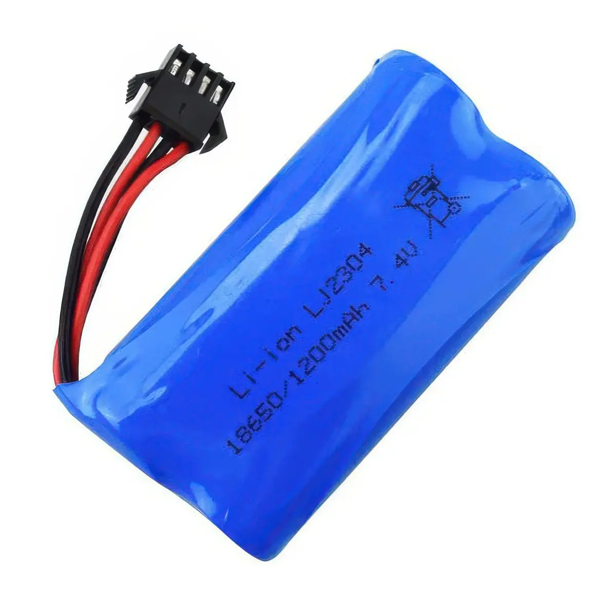7.4 V Lithium-Ion Rechargeable Battery 1200Mah 1