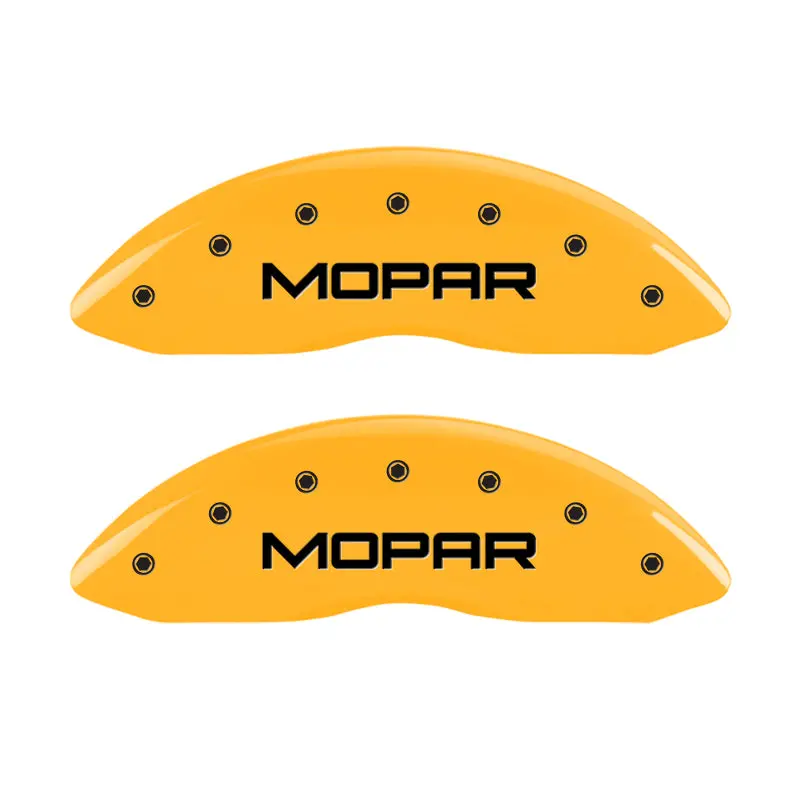 Mgp 4 Caliper Covers Engraved Front & Rear Mopar Yellow Finish Black Char 2007 Dodge Durango 1