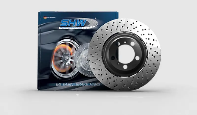 Shw Cross-Drilled Lightweight Brake Rotor — Left Rear For 2007–2008 Audi Rs4 4.2L 1