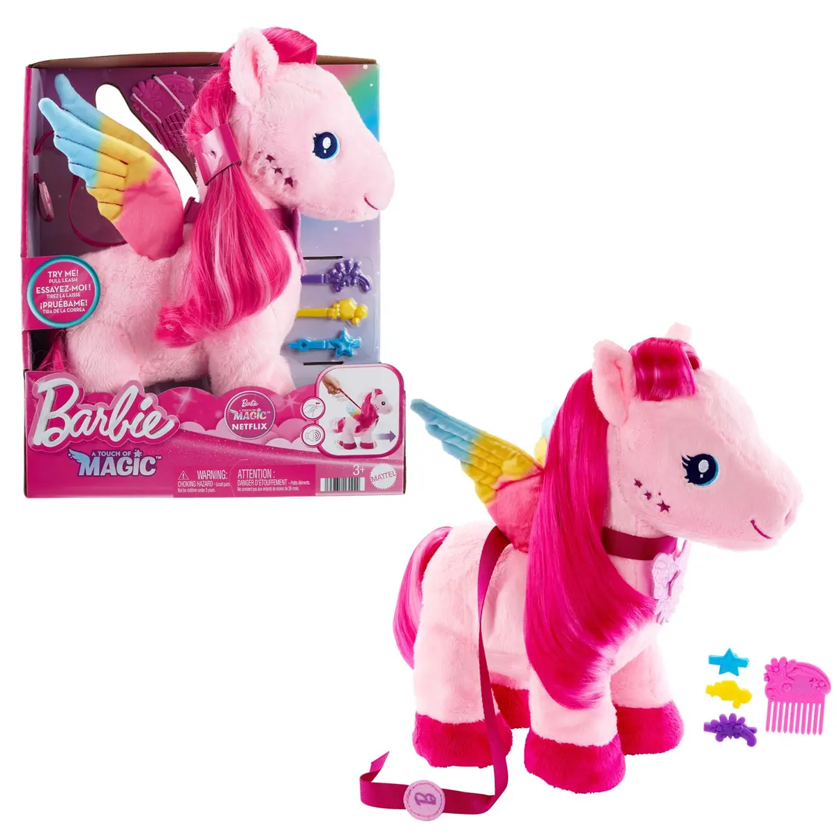 Barbie Touch Of Magic Walk & Flutter Pegasus Plush 1