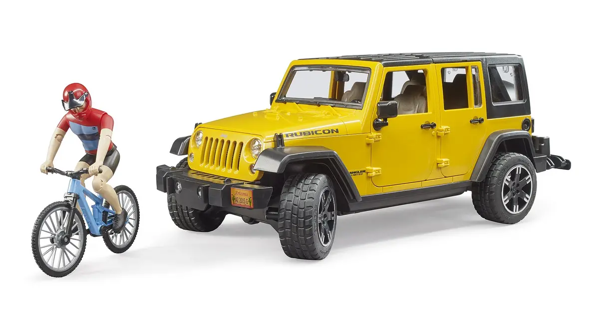 Bruder 02543 Jeep Wrangler Rubicon With Mountain Bike And Figure 1