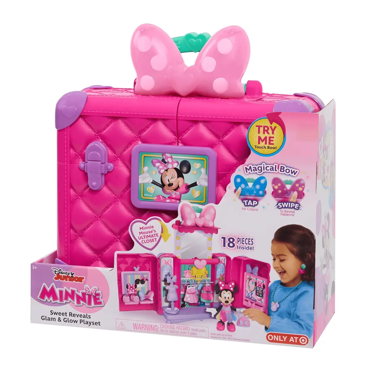 Disney Junior Minnie Mouse Sweet Reveals Glam & Glow Doll Playset 1