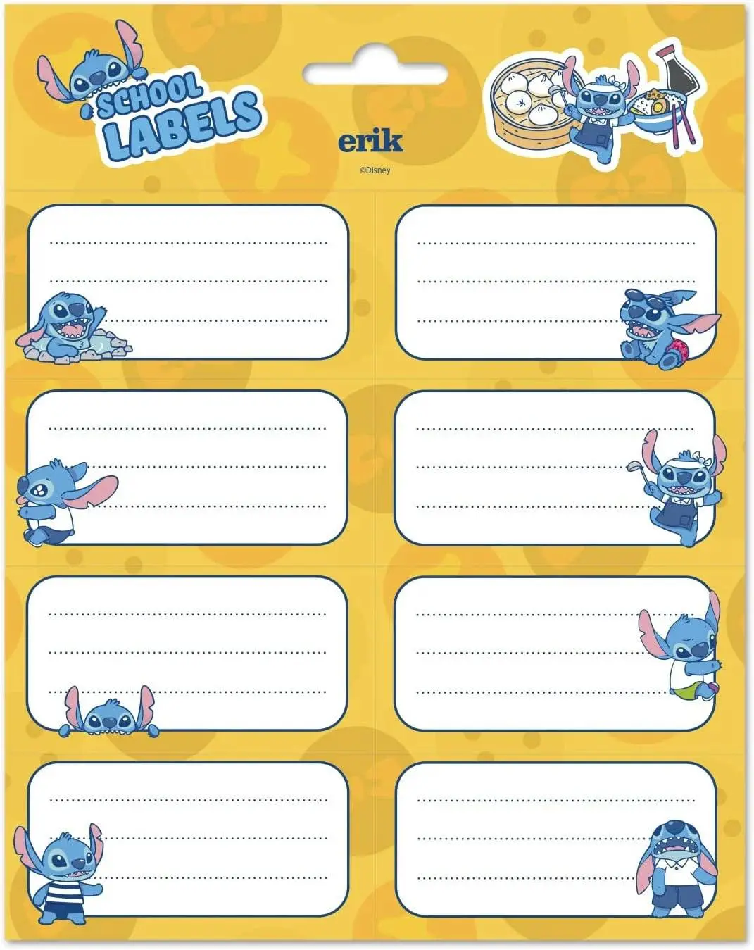 Disney Stitch School Self-Adhesive Labels 1