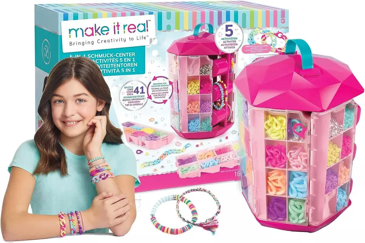 Make It Real 5 In 1 Activity Tower Jewellery Making Kit 1