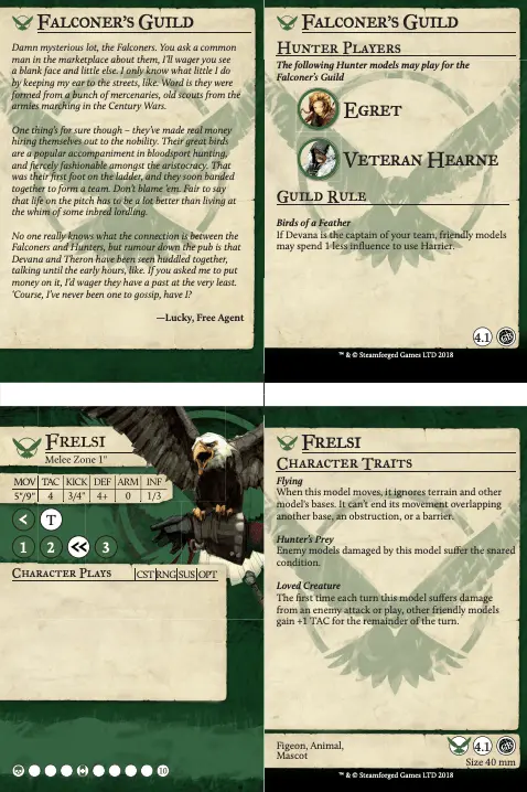 Guild Ball Falconer's Guild Cards S4 Print-Friendly (Pdf) 1