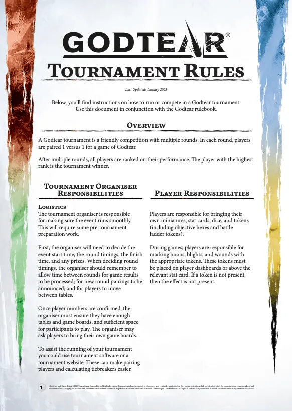 Godtear Tournament Rules - Print Version (Pdf) 1