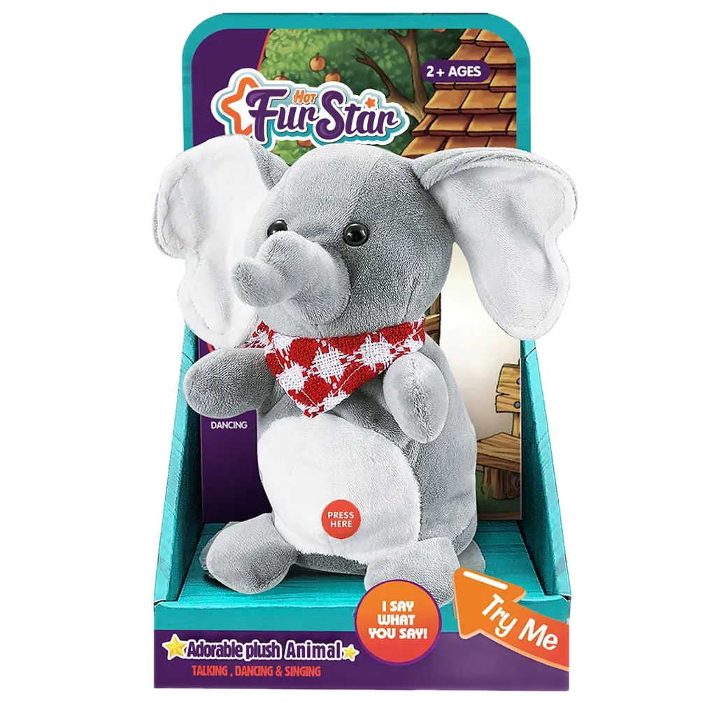 Interactive Elephant Plush Toy, Dancing, Music And Recording 1