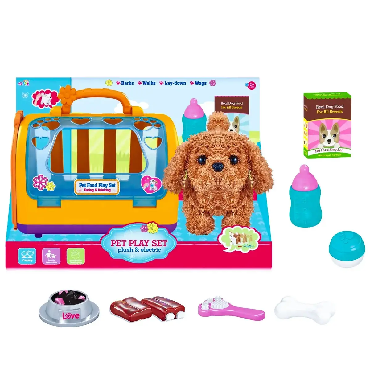 Interactive Plush Dog Pet Playset - Orange 1