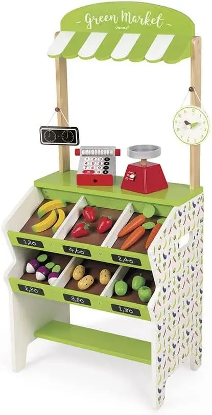 Janod Green Wooden Market Grocery 2