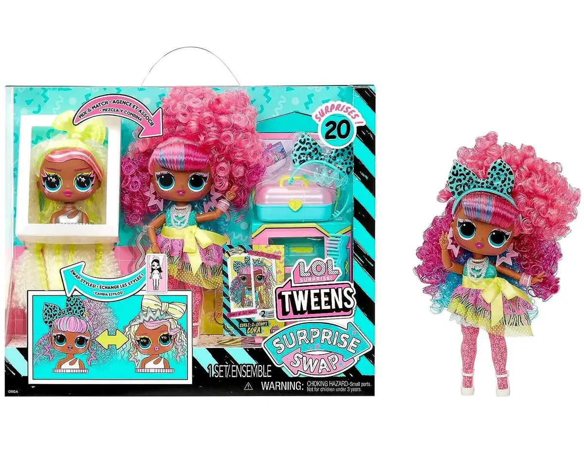 Lol Surprise! Tweens Surprise Swap Curls-2-Crimps Cora Fashion Doll 1