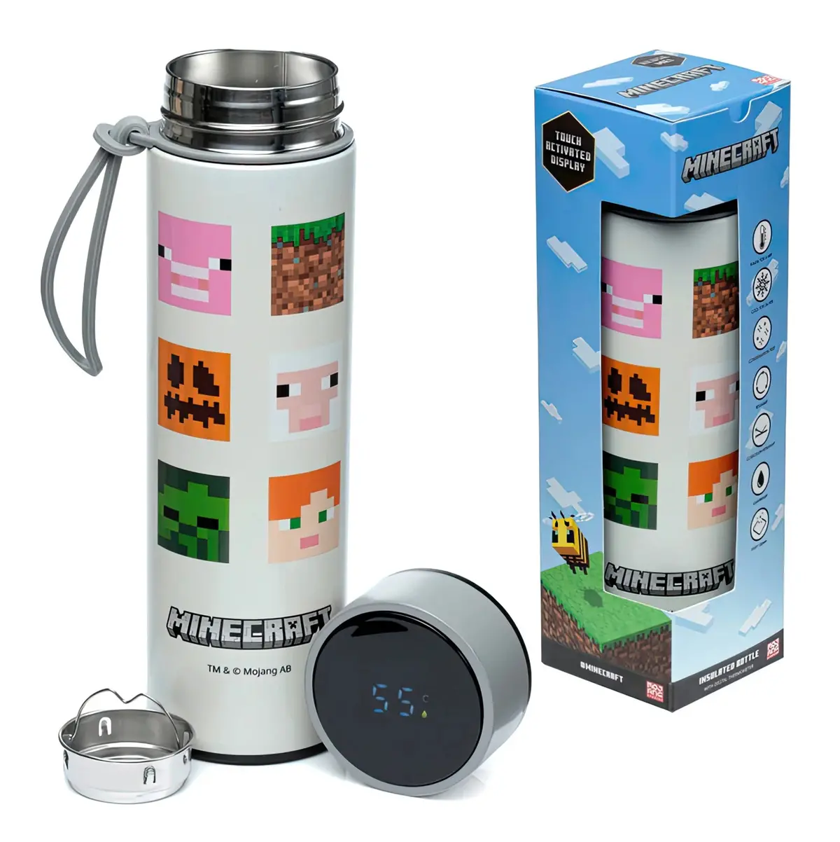 Minecraft Thermos Stainless Steel Bottle With Thermometer 450Ml 1