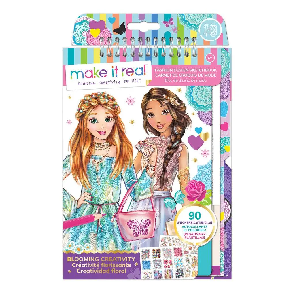 Make It Real Fashion Design Sketchbook & Stickers - Blooming Creativity 1