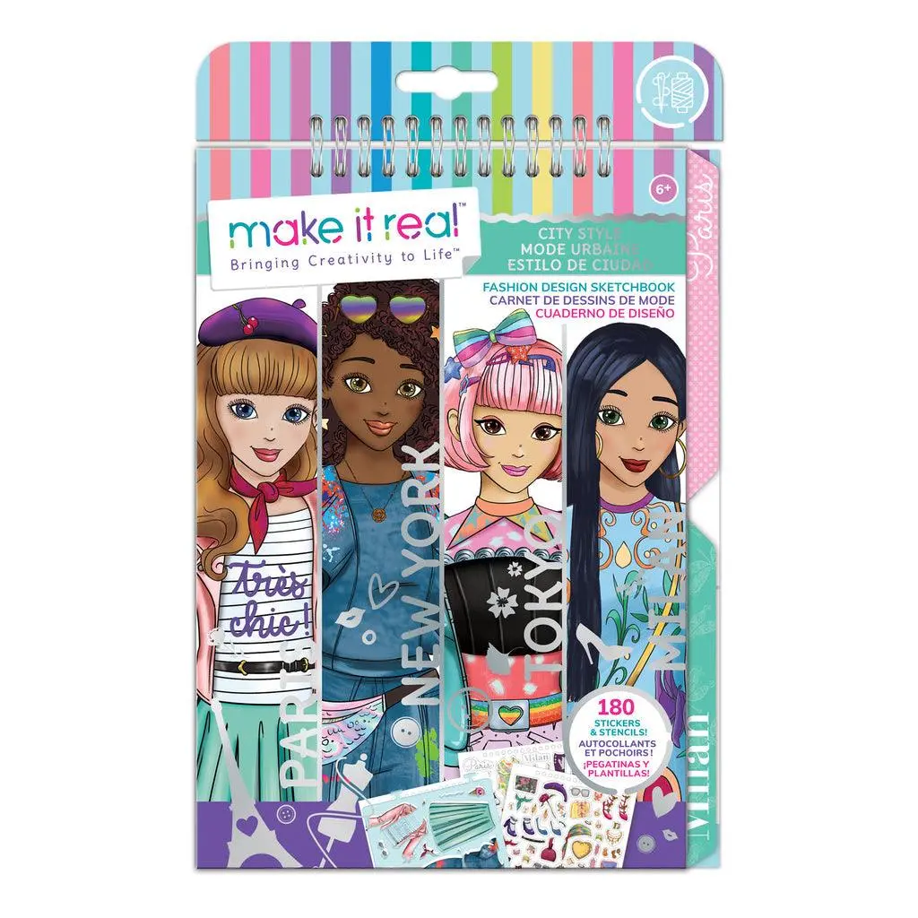 Make It Real Fashion Design Stickers & Sketchbook: City Style 1