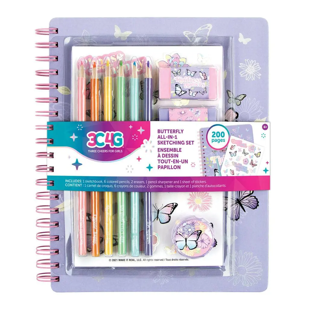Make It Real 3C4g Butterfly All-In-1 Sketchbook Set 1