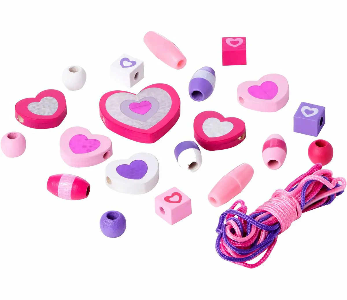 Melissa & Doug 19495 Shimmering Hearts Wooden Bead Set 2