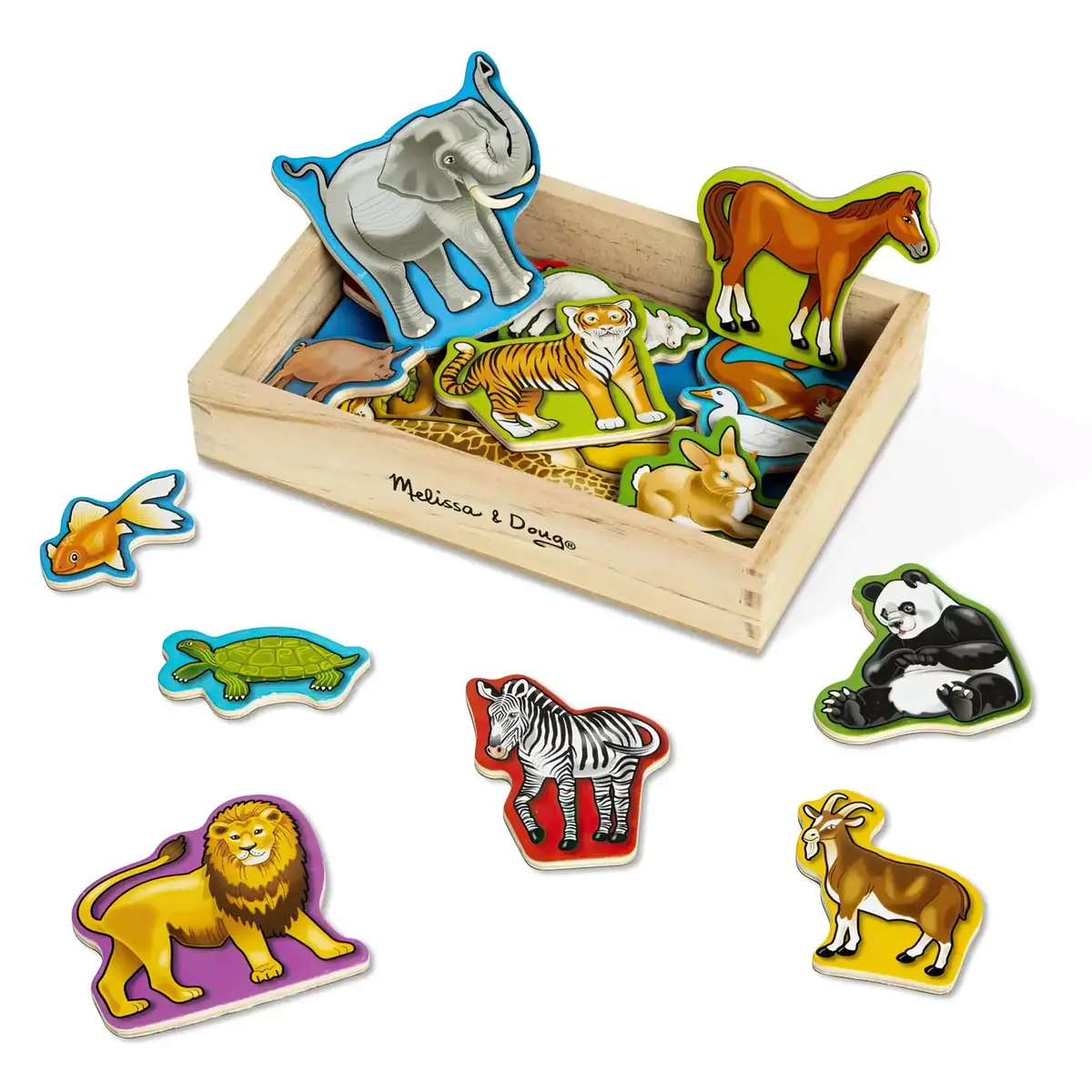 Melissa & Doug 20 Wooden Animal Magnets 1