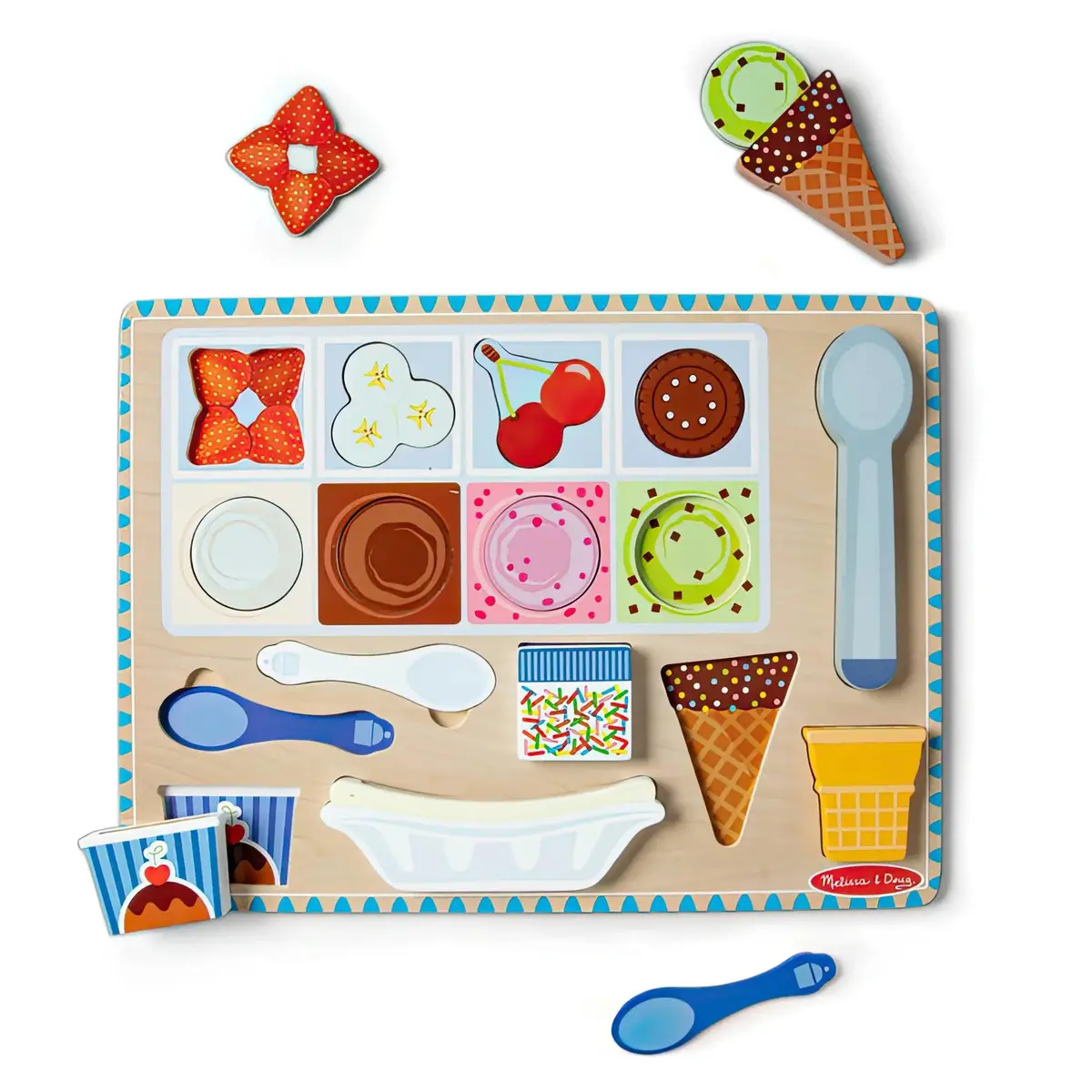 Melissa & Doug Wooden Magnetic Ice Cream Puzzle & Play Set 1