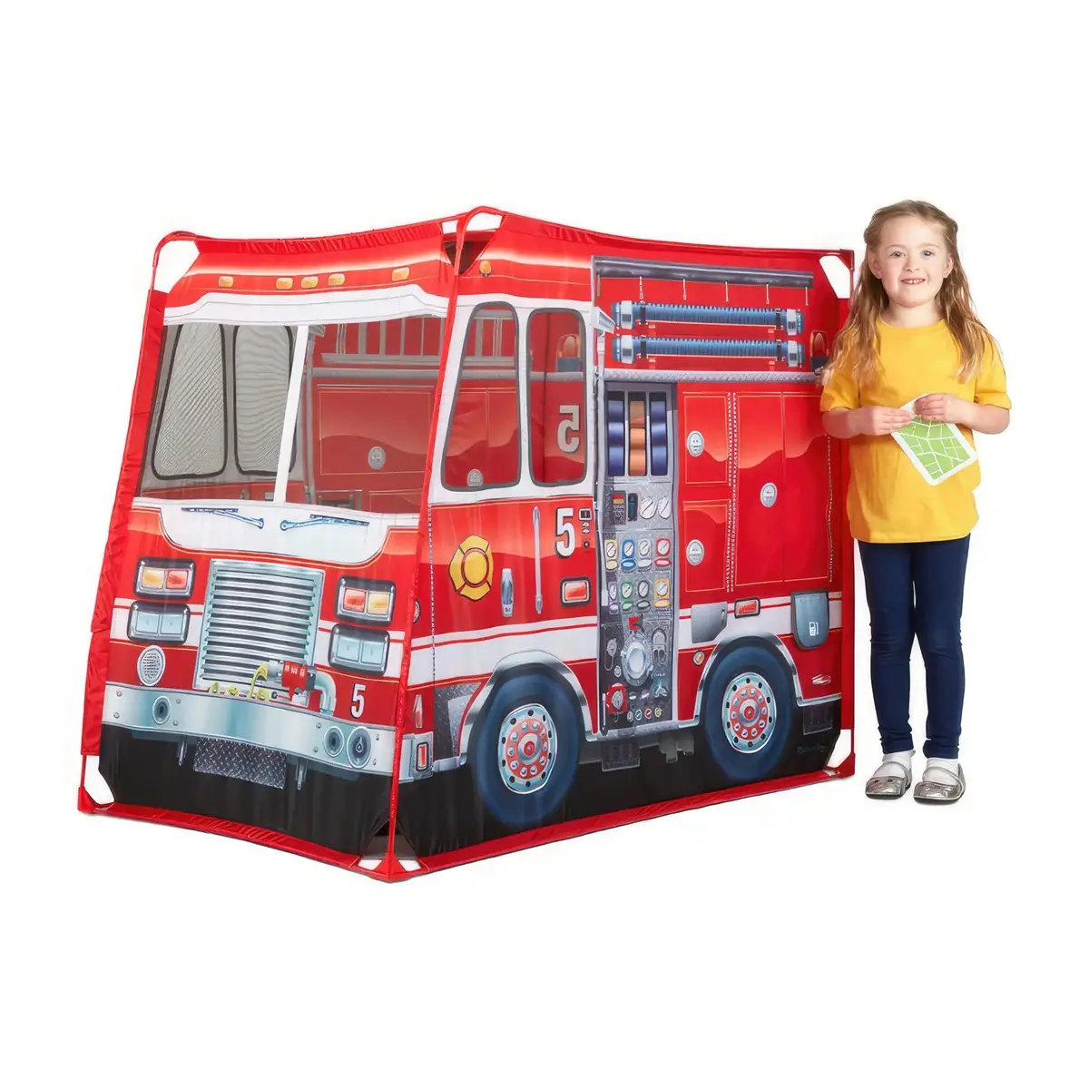 Melissa & Doug Fire Truck Fabric Play Tent And Storage Tote 1