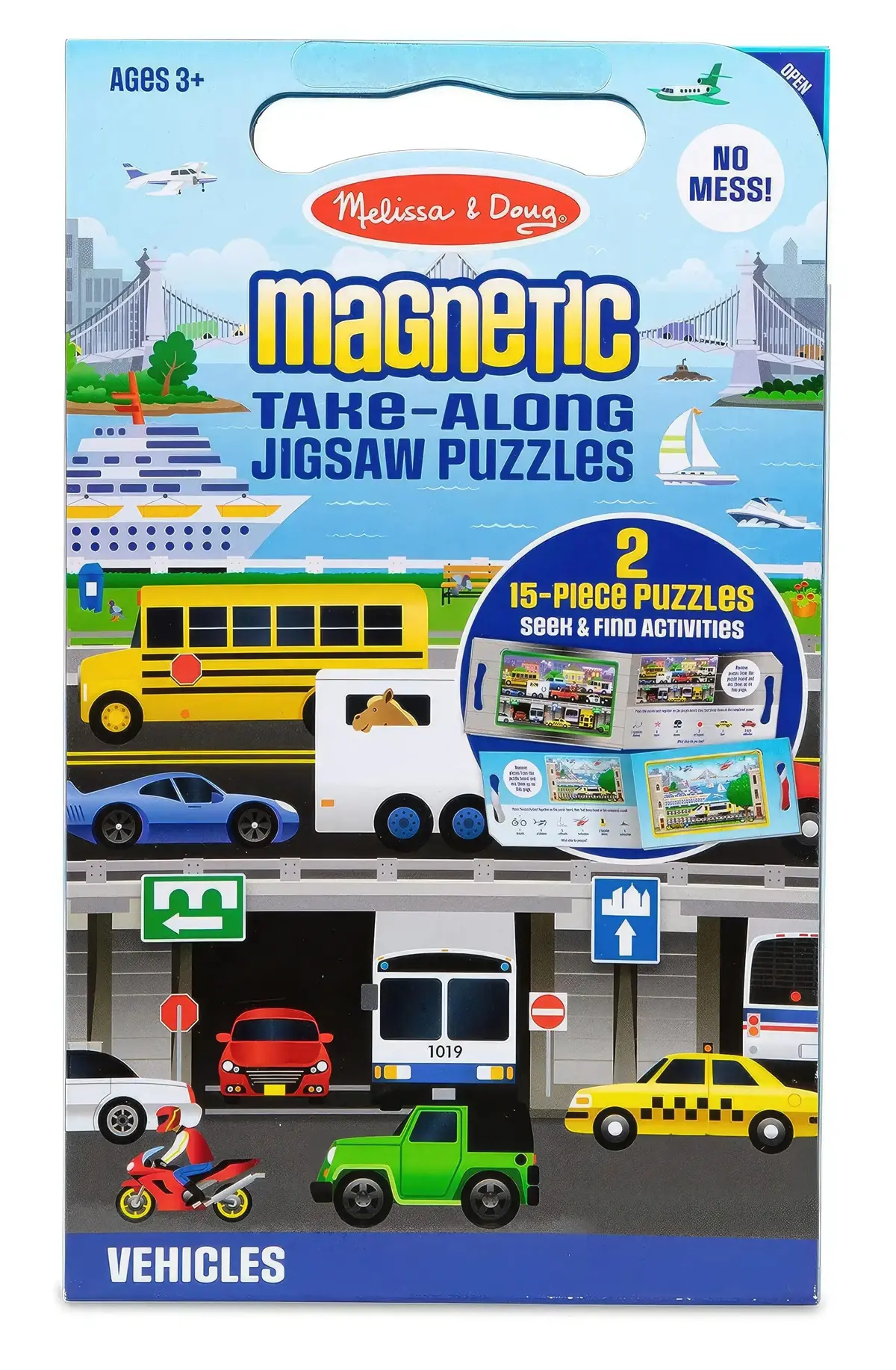 Melissa & Doug Take Along Magnetic Jigsaw Puzzles Travel Toy Vehicles 1