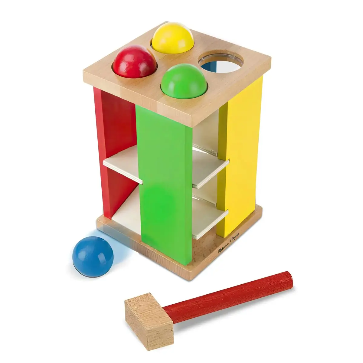 Melissa & Doug Wooden Pound & Roll Tower Baby & Toddler 1