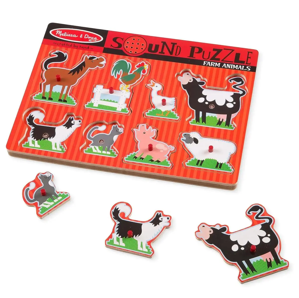 Melissa & Doug 10726 Wooden Farm Animals Sound Puzzle 1