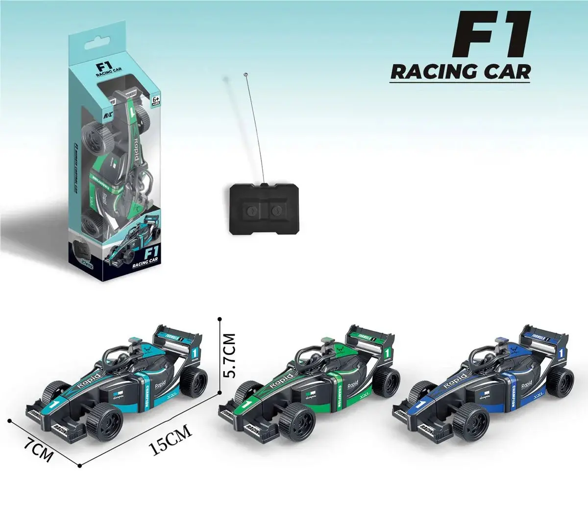 Mini 2-Channel F1 Rc Remote Controlled Racing Car - Assortment 1