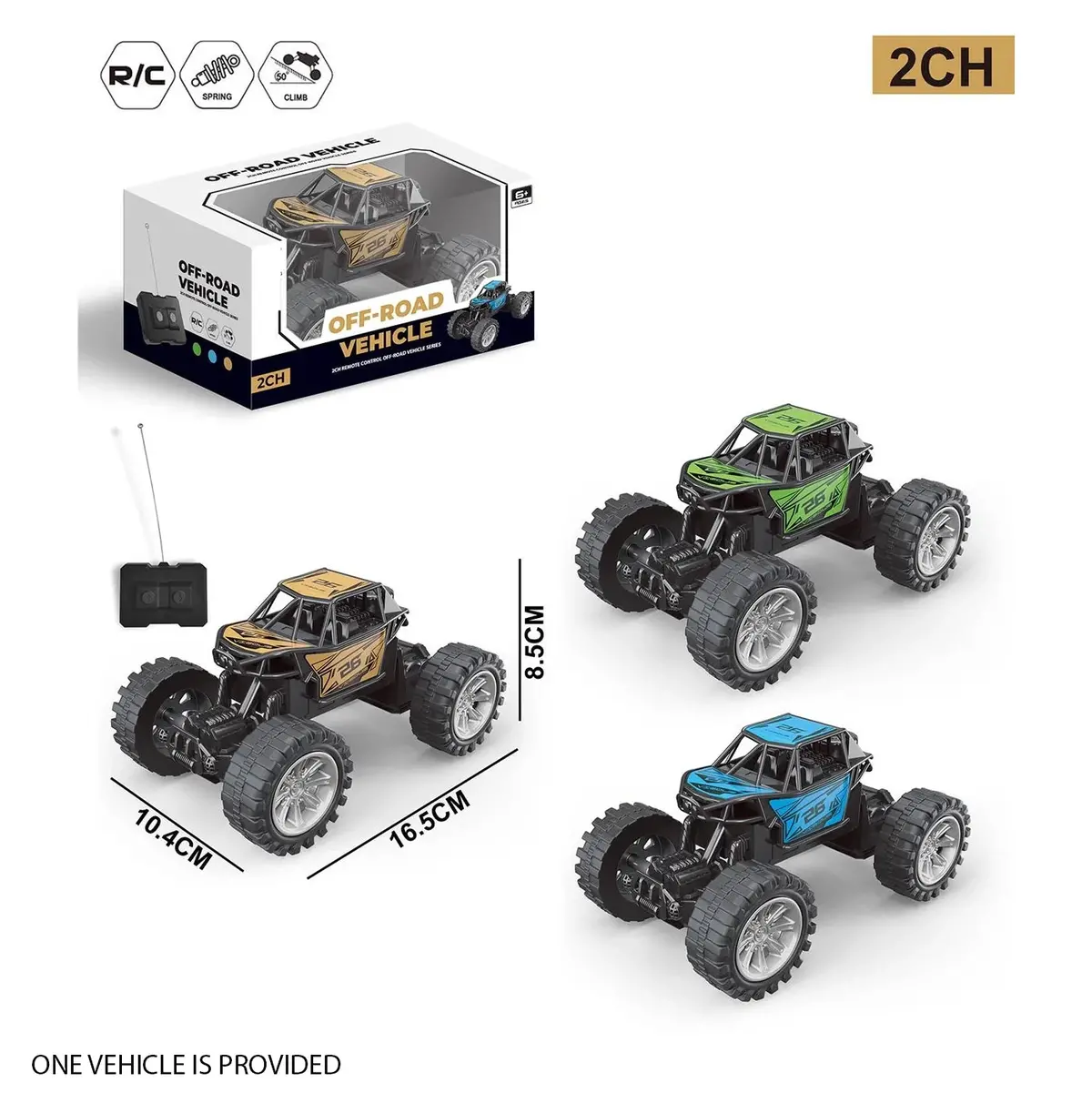 Mini 2-Channel Rc Remote Controlled Climbing Car - Assortment 1