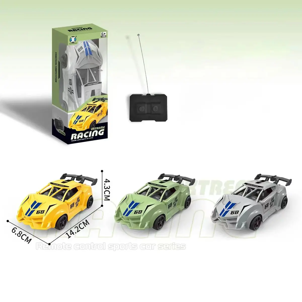 Extreme Racing Mini 2-Channel Rc Remote Controlled Sports Car - Assortment 1
