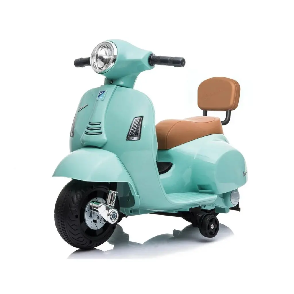 Mini Vespa Kids Electric 6V Battery Powered Motorbike Ride-On - Green 1