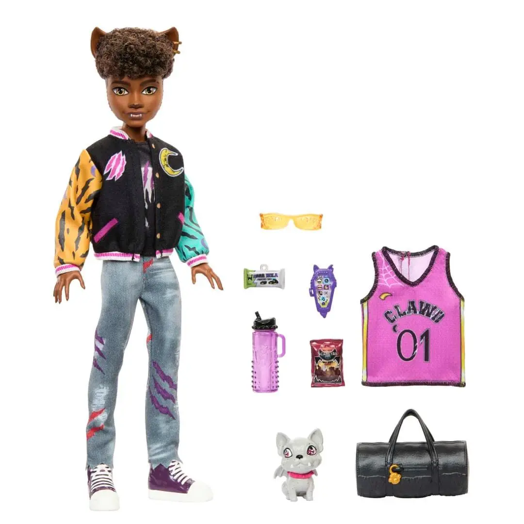 Monster High Doll, Clawd Wolf Doll With Pet And Accessories 1