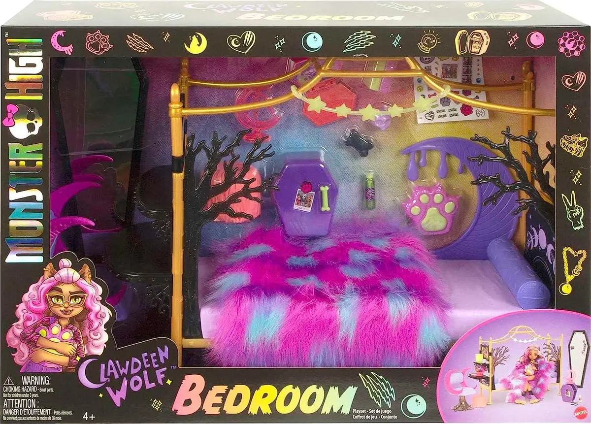 Monster High Toys, Clawdeen Wolf Bedroom Playset 1