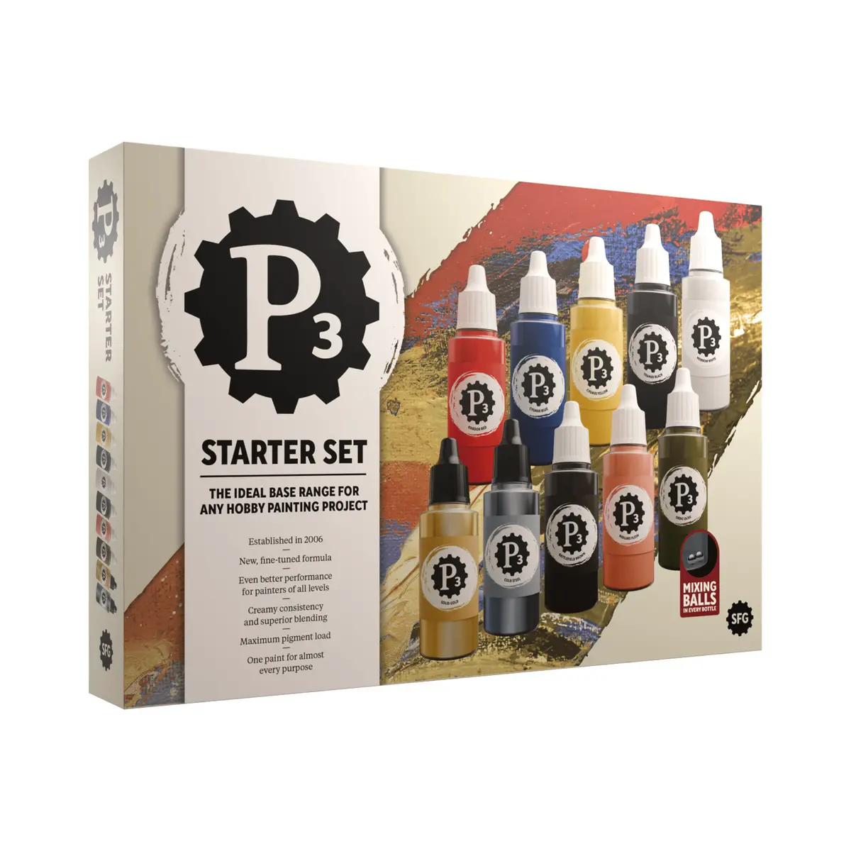 P3 Paints: Starter Set Dropper Bottle (10 Paints) 1