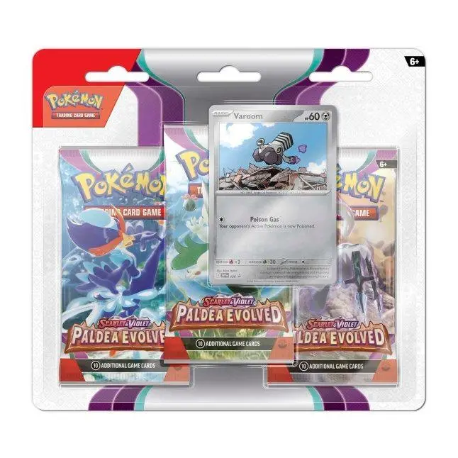 Pokémon Tcg: Scarlet & Violet-Paldea Evolved 3 Booster Packs & Varoom Promo Card 1