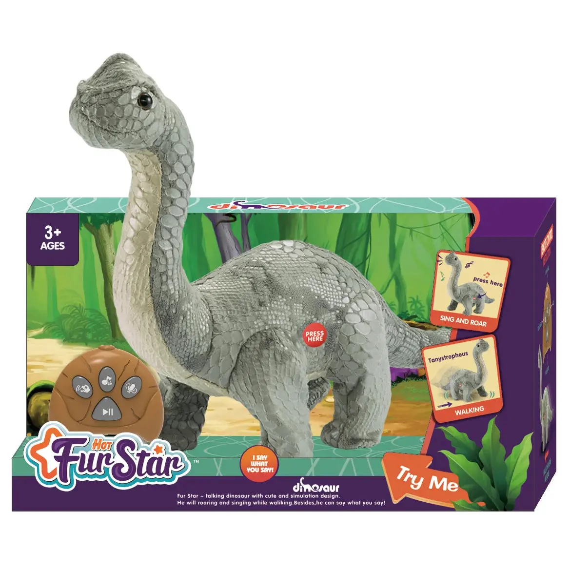 Remote Controlled Rc Plush Interactive Tanystropheus Dinosaur 1