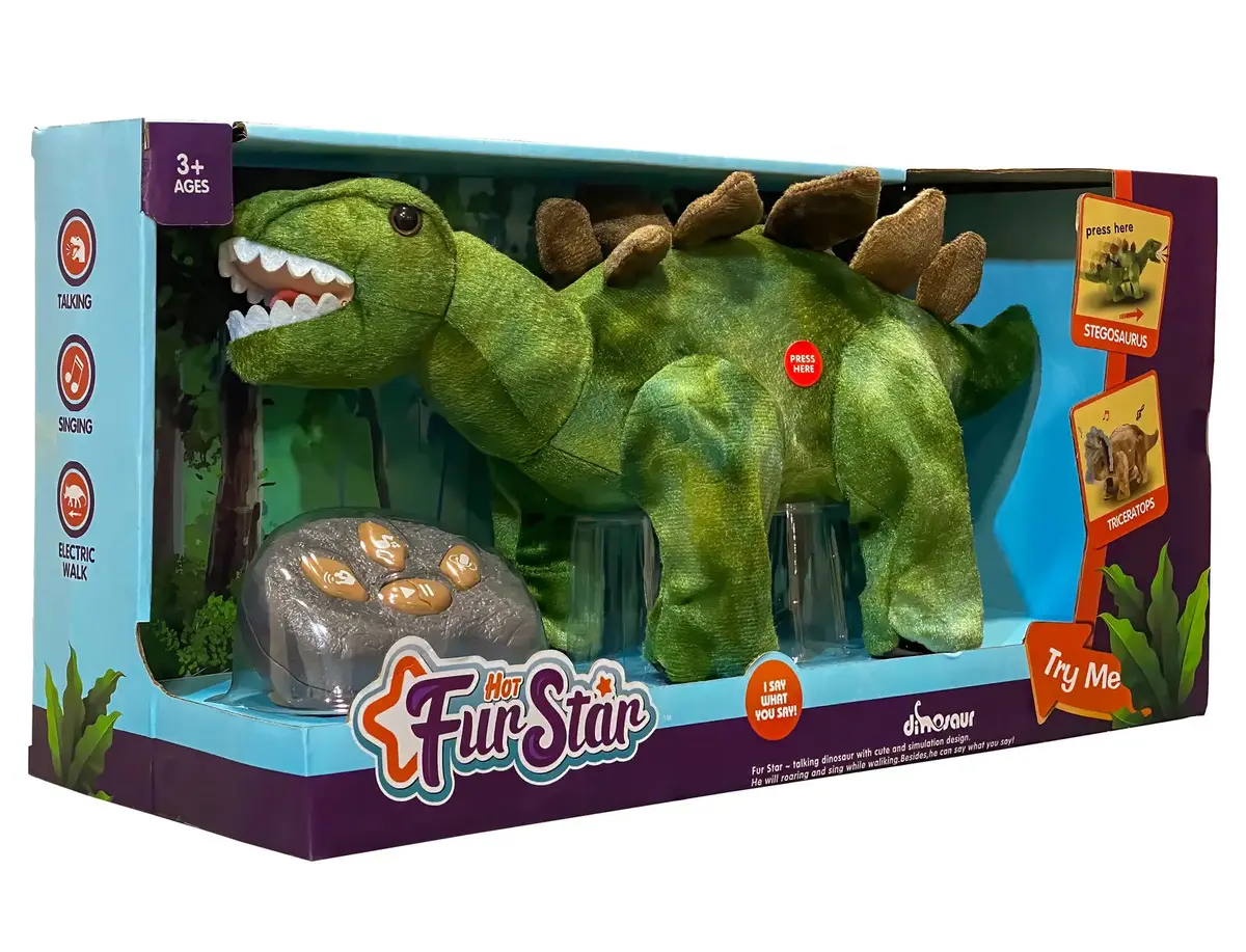 Remote Controlled Interactive Rc Plush Dinosaur - Stegasaurus 1